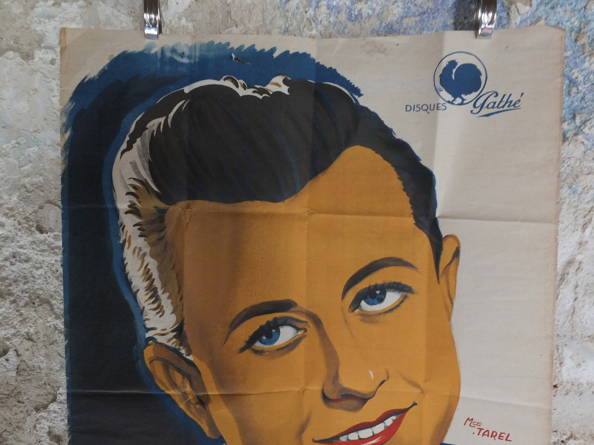 Original Vintage French Singer Pierre Gully Poster crooner entertainment fashion style Advertising print slick deco nouveau wall art 1930s
