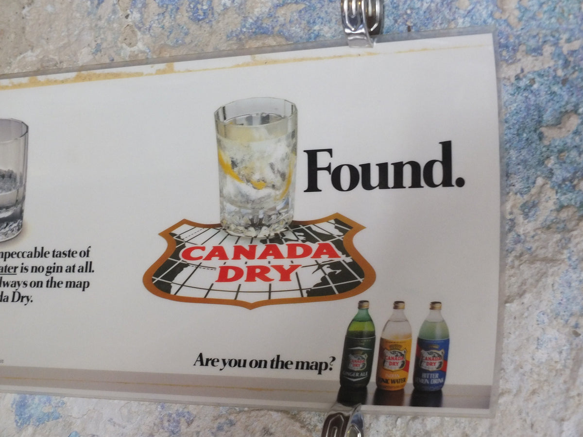 Original Vintage British Canada Dry Ginger Ale London Underground Laminated Tube Poster travel transport advertising print wall art 1980s