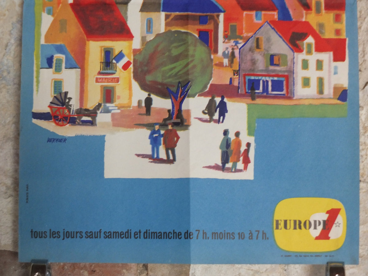 Original Vintage French Butagaz Propagaz gas poster advertising cylinder home heating Vernier industrial art wall interior design 1970s