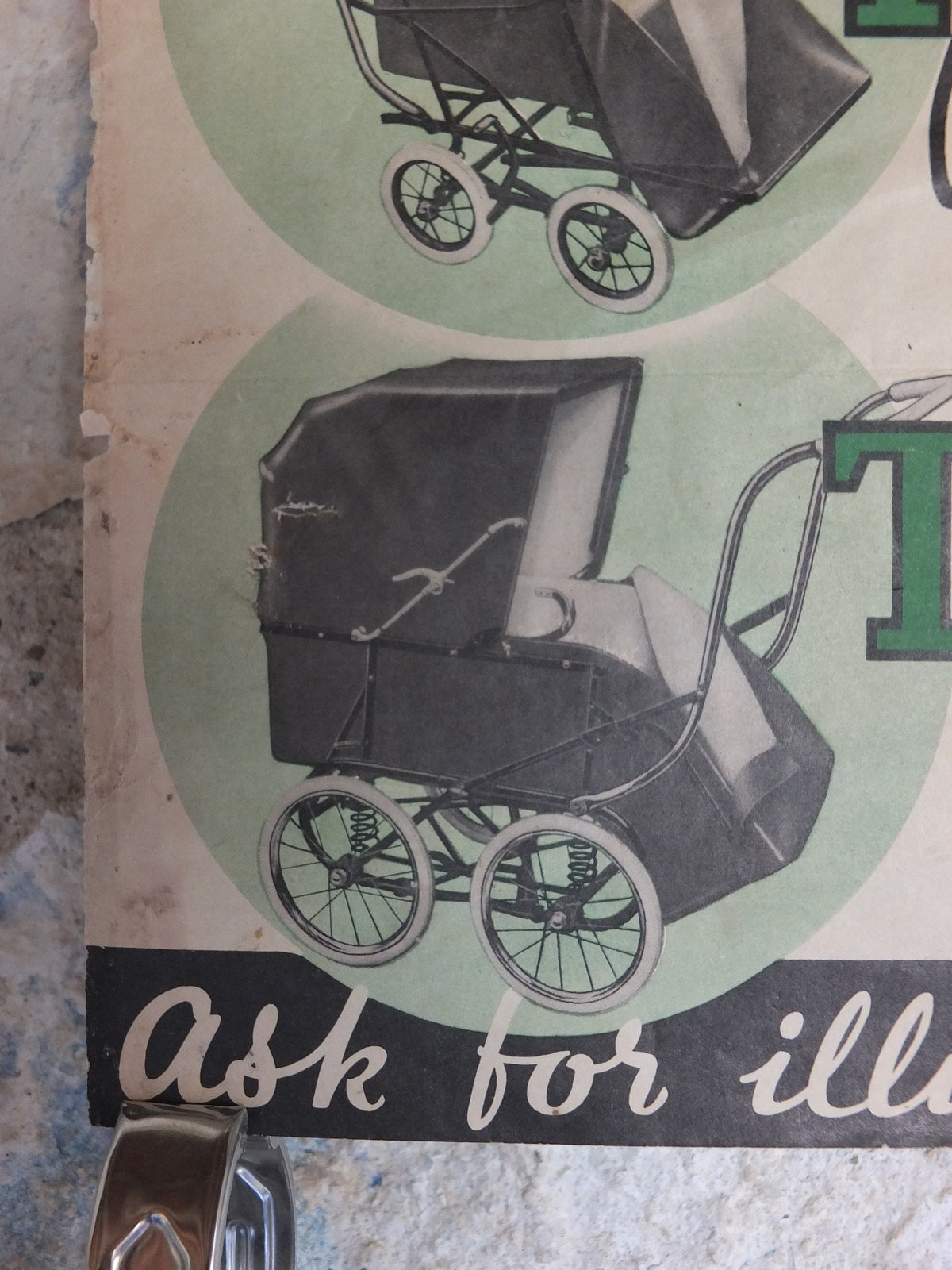 Original Vintage Talmo Baby Pram Poster Sunshine Walker Stroller Carriage Pushchair car buggy deco advertising print wall art retro 1930s