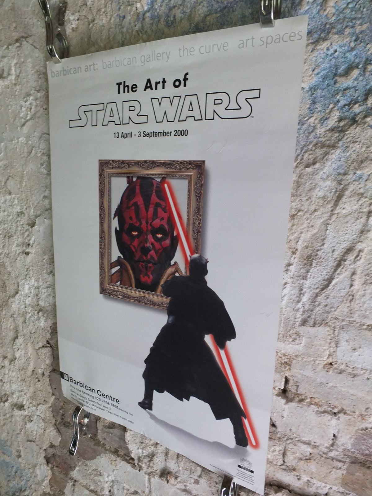 Vintage Poster Barbican The Art of Star Wars 2000 Darth Maul Centre Gallery Exhibition London EC2 Lucasfilm wall art film memorabilia 2000s
