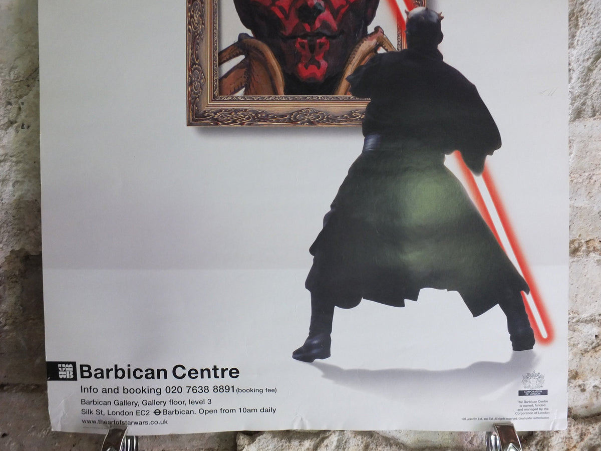 Vintage Poster Barbican The Art of Star Wars 2000 Darth Maul Centre Gallery Exhibition London EC2 Lucasfilm wall art film memorabilia 2000s