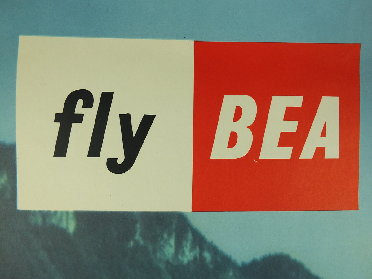 1958 Vintage BEA Switzerland Poster, Zurich Geneva Basle, British European Airlines, Montreux, travel tourism holiday vacation wall art