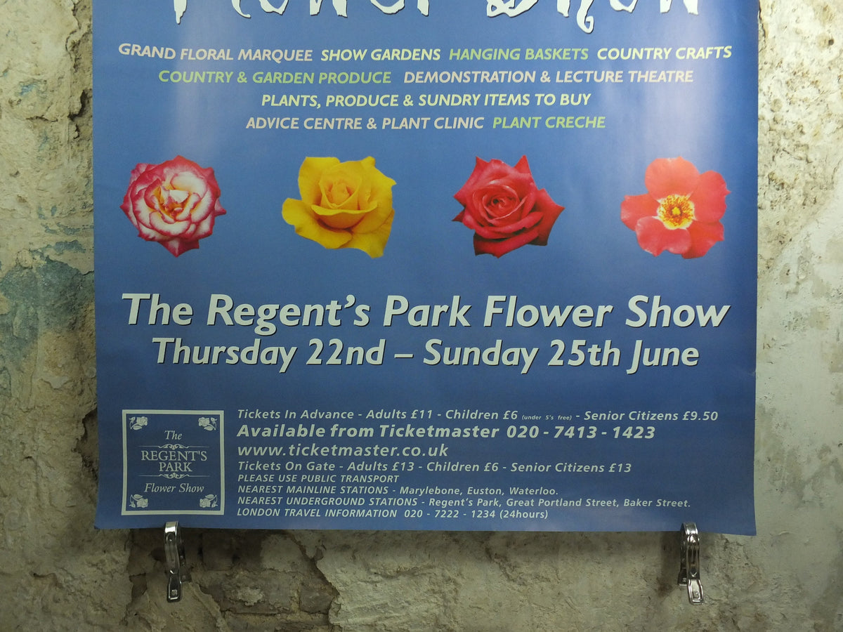 Original Vintage Regents Park Flower Show Poster Dream of a Midsummer Flower Show Garden botanical flora plants bloom 2000 wall art 2000s