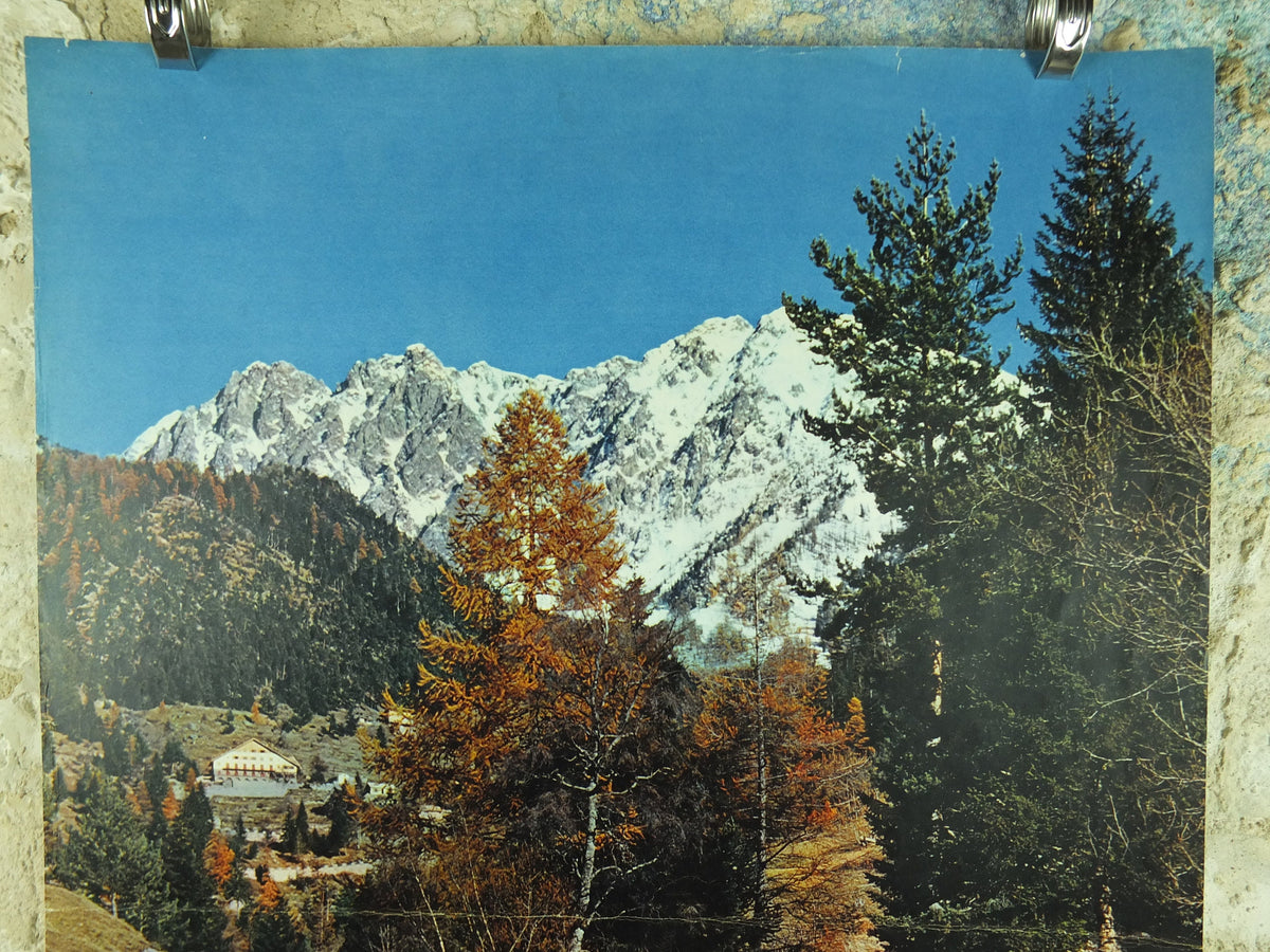 1960s French Riviera Travel Poster, Cote d'Azur, Saint Martin Vesubie. travel wall art decor