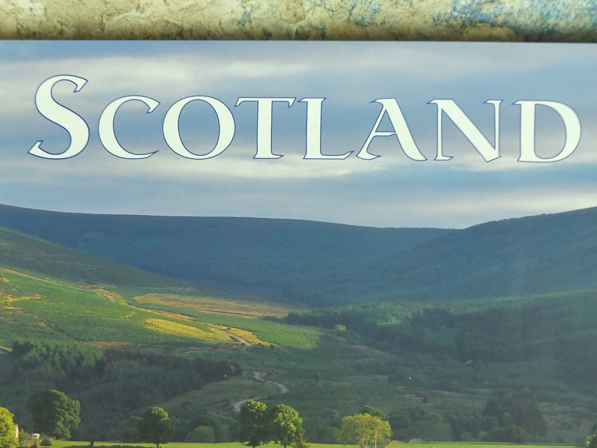 Original Vintage Scotland Travel Poster Sweetheart Abbey Dumfries Scottish lowlands Mountains travel tourism holiday vacation wall art 1990s