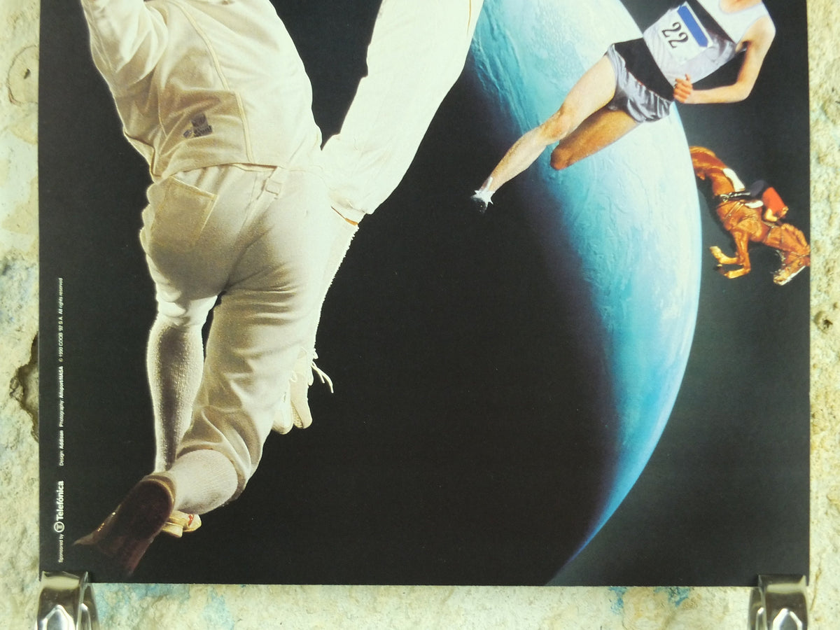 Original Vintage Olympic Spanish Barcelona 1992 Fencing Poster Swimming Track and Field Shooting Equestrian Olympiad sport wall art 1990s
