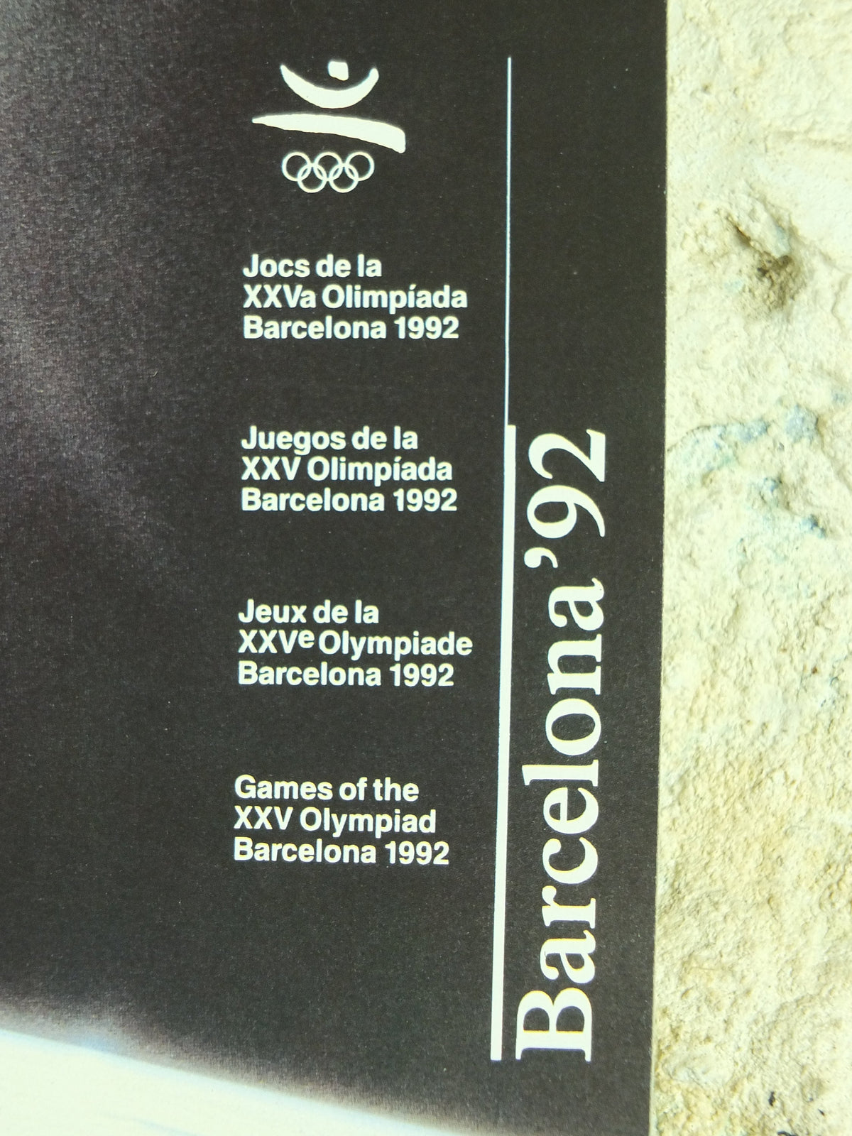 Original Vintage Olympic Spanish Barcelona 1992 Archery Poster bow arrow shooting quiver NASA world Olympiad sport wall art 1990s