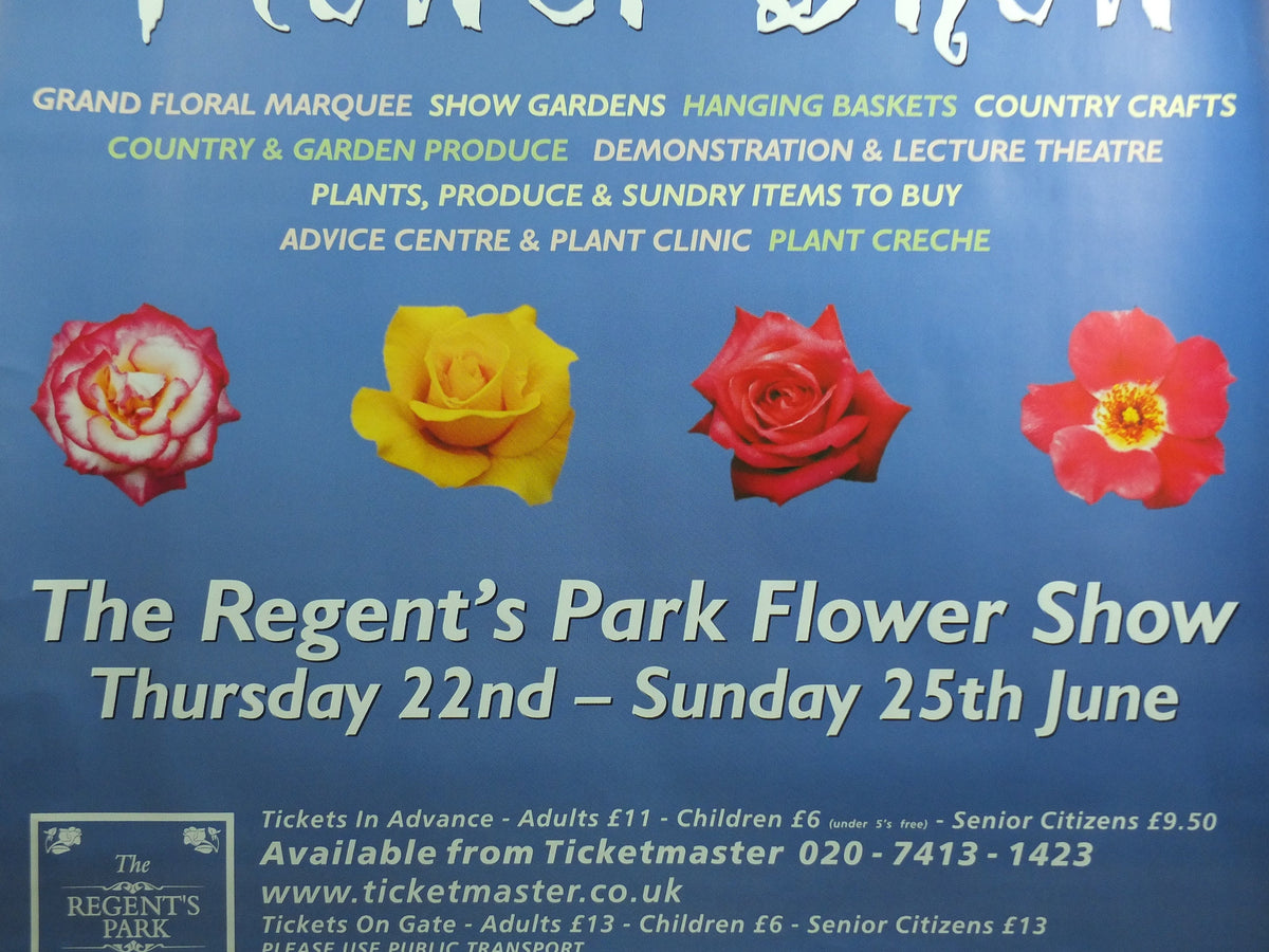 Original Vintage Regents Park Flower Show Poster Dream of a Midsummer Flower Show Garden botanical flora plants bloom 2000 wall art 2000s