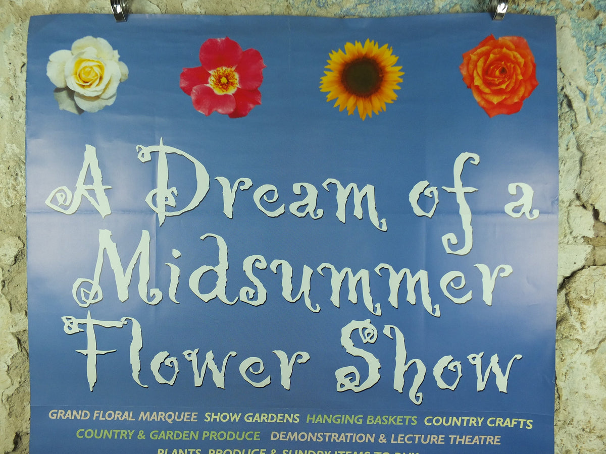 Original Vintage Regents Park Flower Show Poster Dream of a Midsummer Flower Show Garden botanical flora plants bloom 2000 wall art 2000s