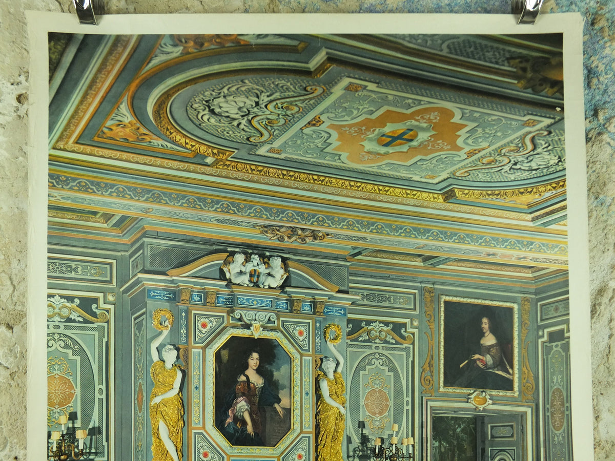 1950s French Loire Valley Travel Poster, Château de Cheverny, travel tourism, wall art decor