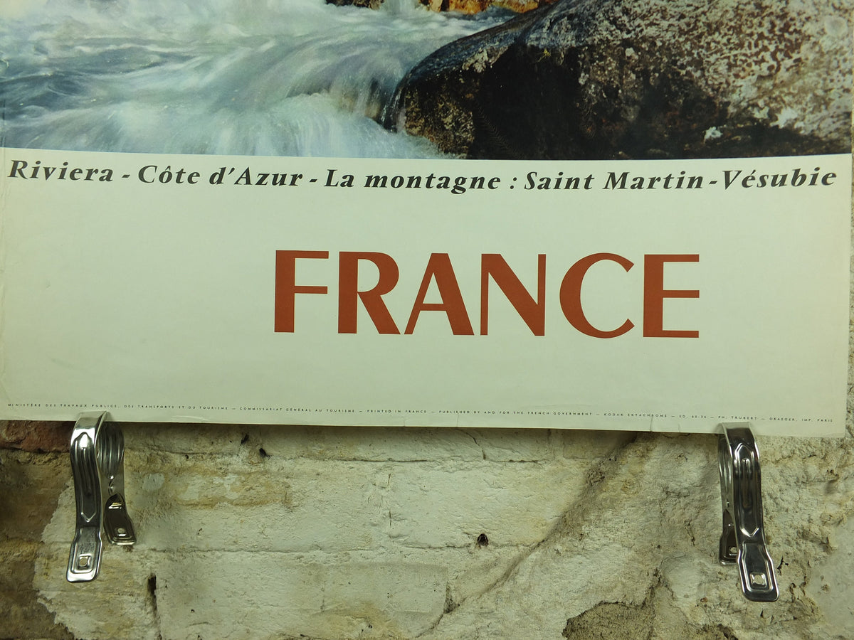 1960s French Riviera Travel Poster, Cote d'Azur, Saint Martin Vesubie. travel wall art decor
