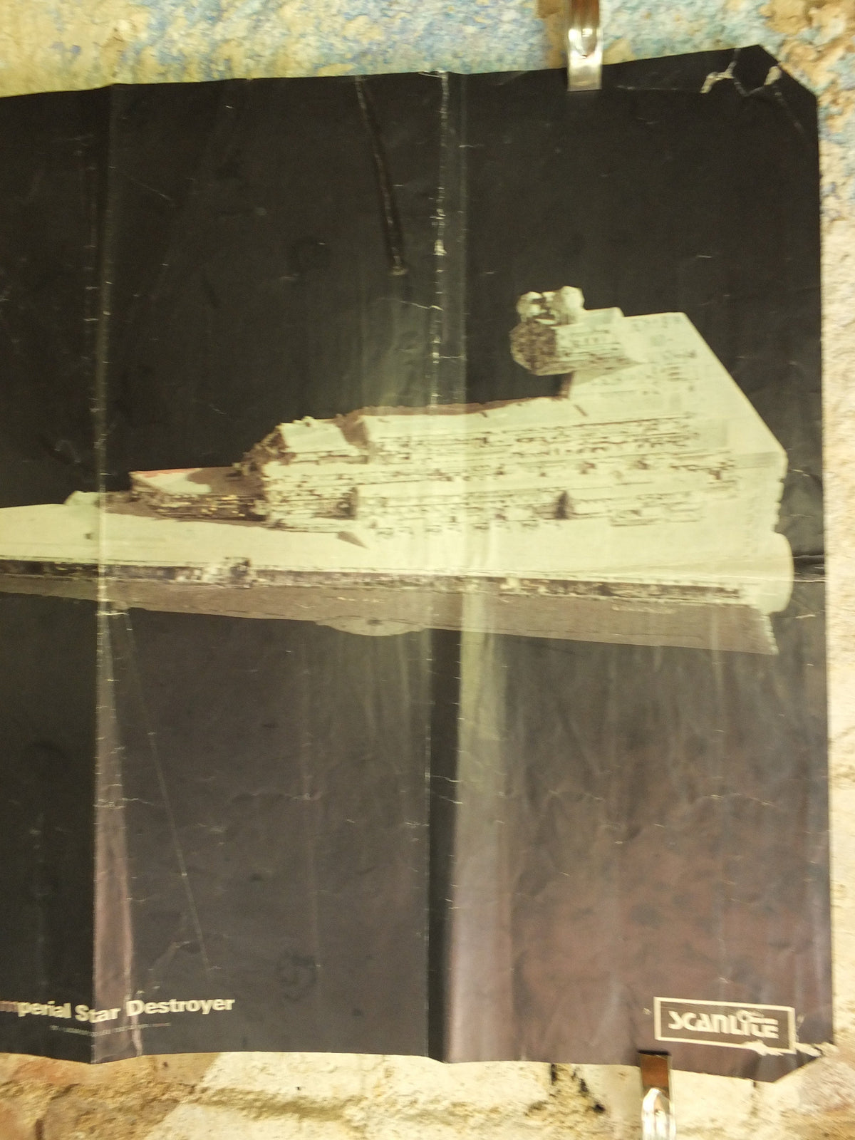 Original Vintage Star Wars Imperial Star Destroyer 1982 Scanlite Empire Strikes Back Lucasfilm wall art cinema film memorabilia