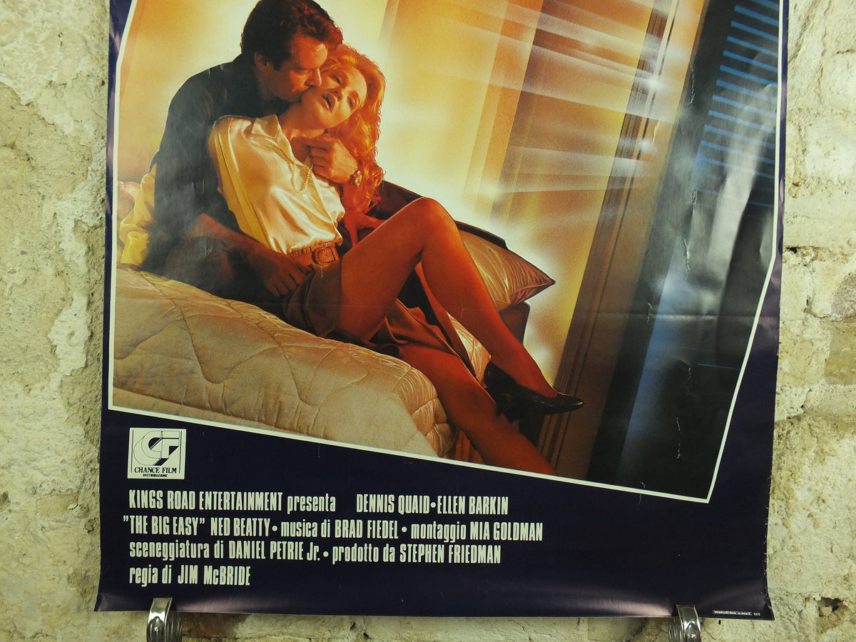 Original Vintage Italian Movie Poster The Big Easy Dennis Quaid Ellen Barker 1980 1980s wall art cinema film memorabilia