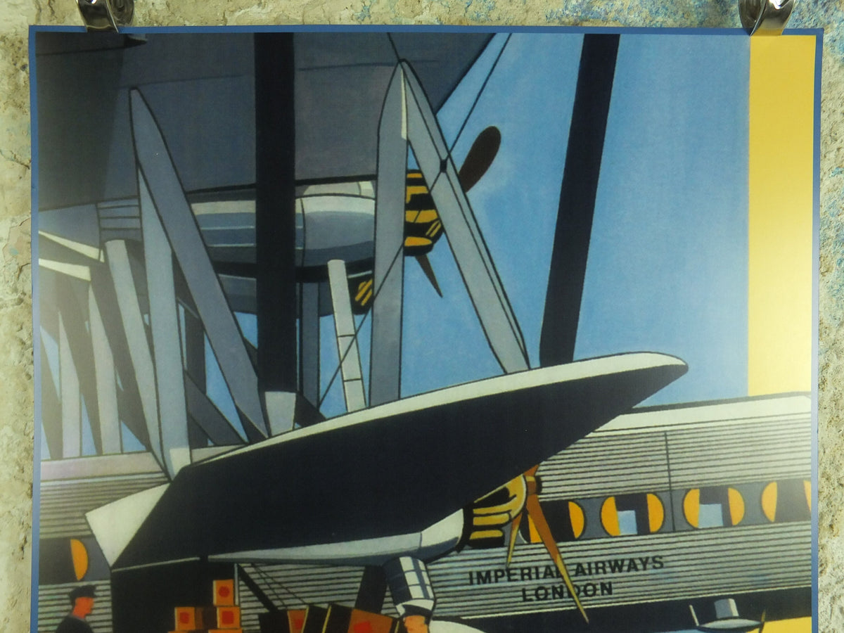 Vintage British Imperial Airways Travel Poster Goods airport London freight UK Britain travel tourism holiday vacation Visoni wall art 1990s