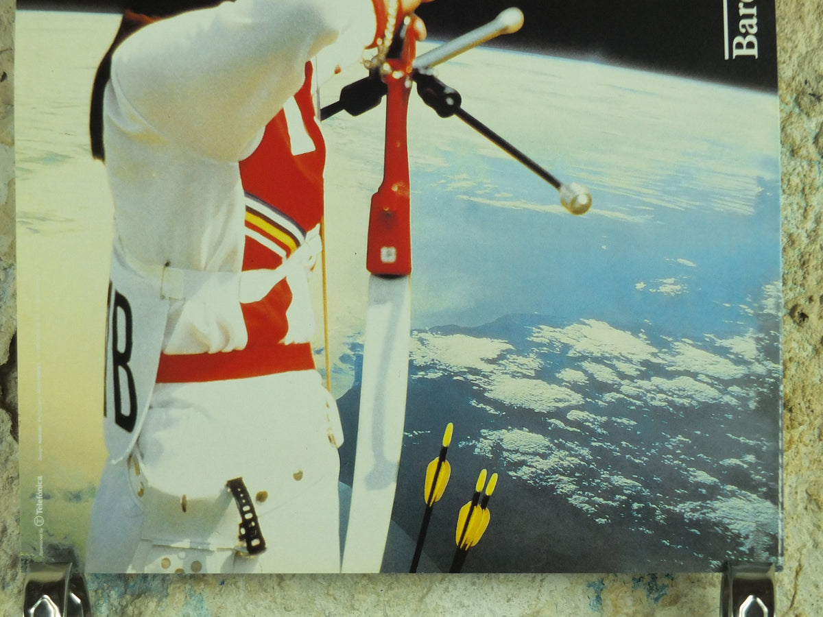 Original Vintage Olympic Spanish Barcelona 1992 Archery Poster bow arrow shooting quiver NASA world Olympiad sport wall art 1990s