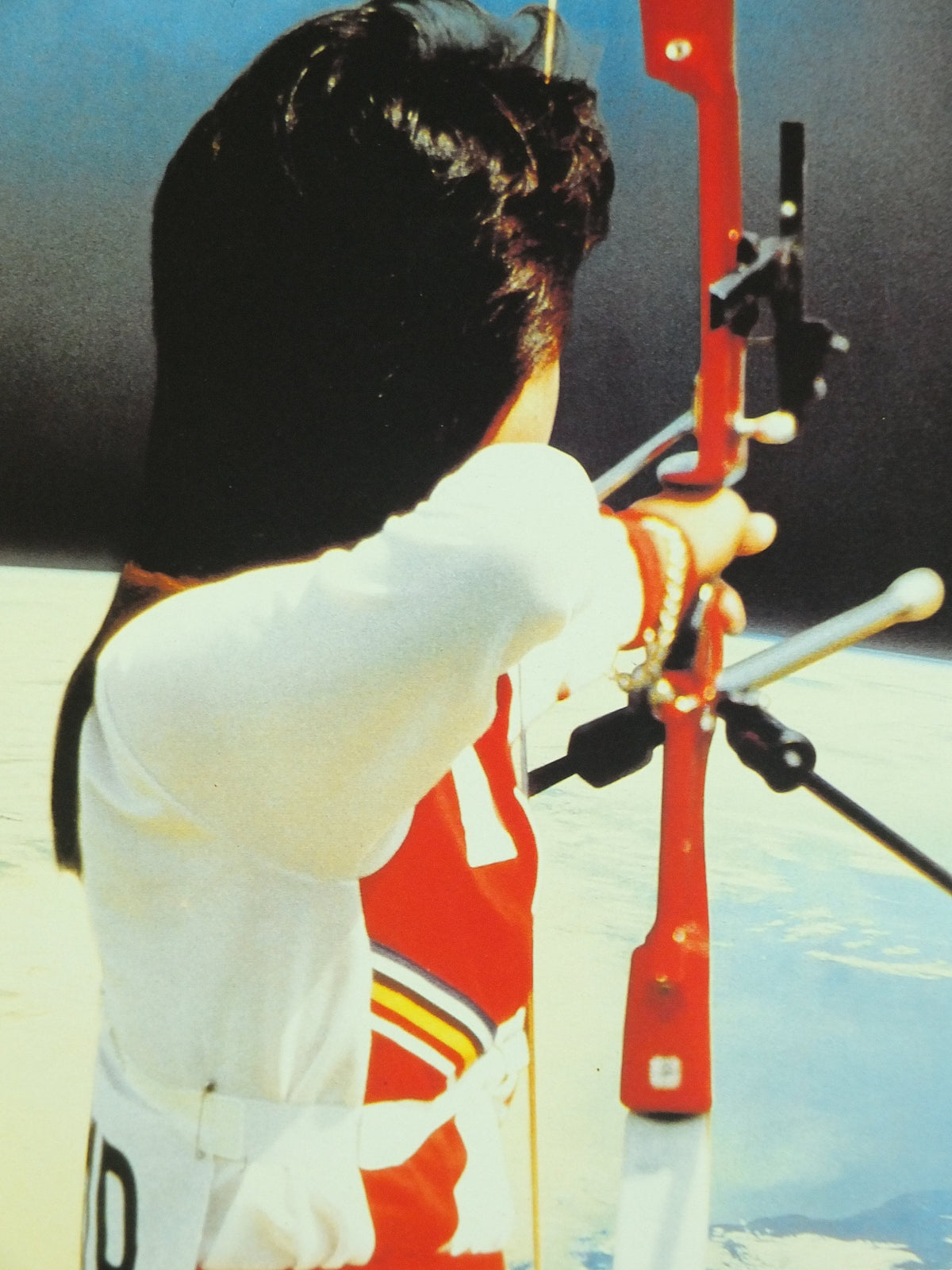 Original Vintage Olympic Spanish Barcelona 1992 Archery Poster bow arrow shooting quiver NASA world Olympiad sport wall art 1990s