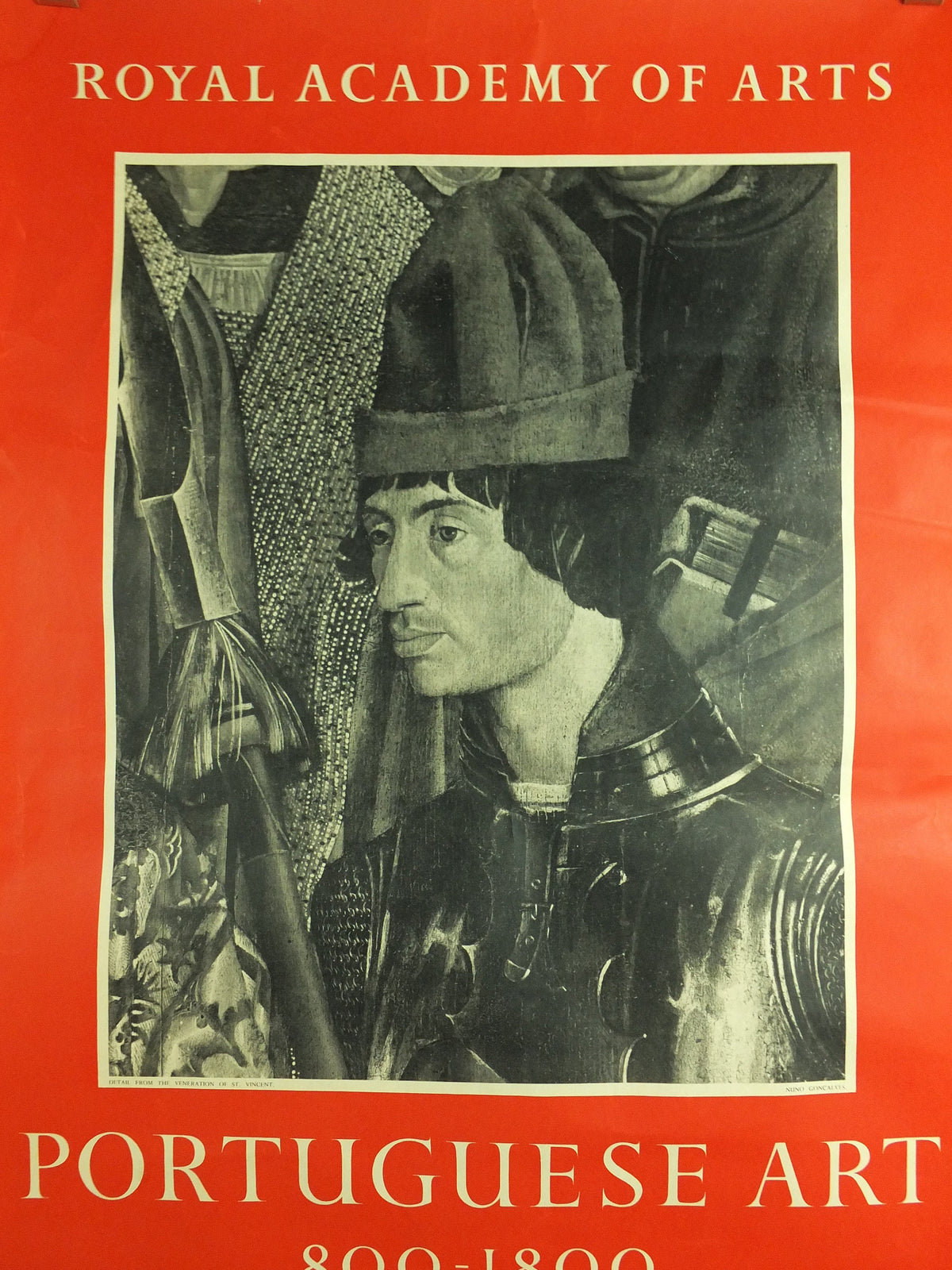 Original Vintage Royal Academy of Arts Poster Portuguese 800 - 1800 Nuno Goncalves St Vincent Portugal gallery exhibition wall art 1950s