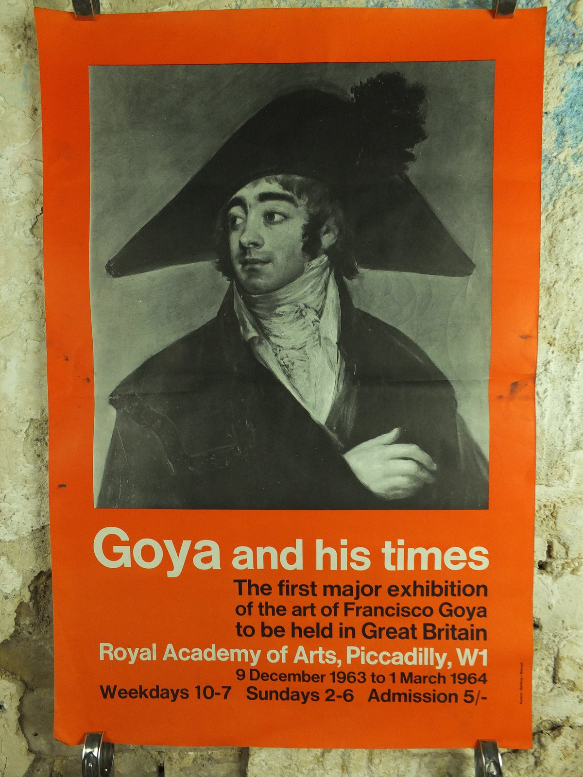 Original Vintage Royal Academy of Arts Poster Francisco Goya The Duke of Fernan Nunez old masters artist gallery exhibition wall art 1960s