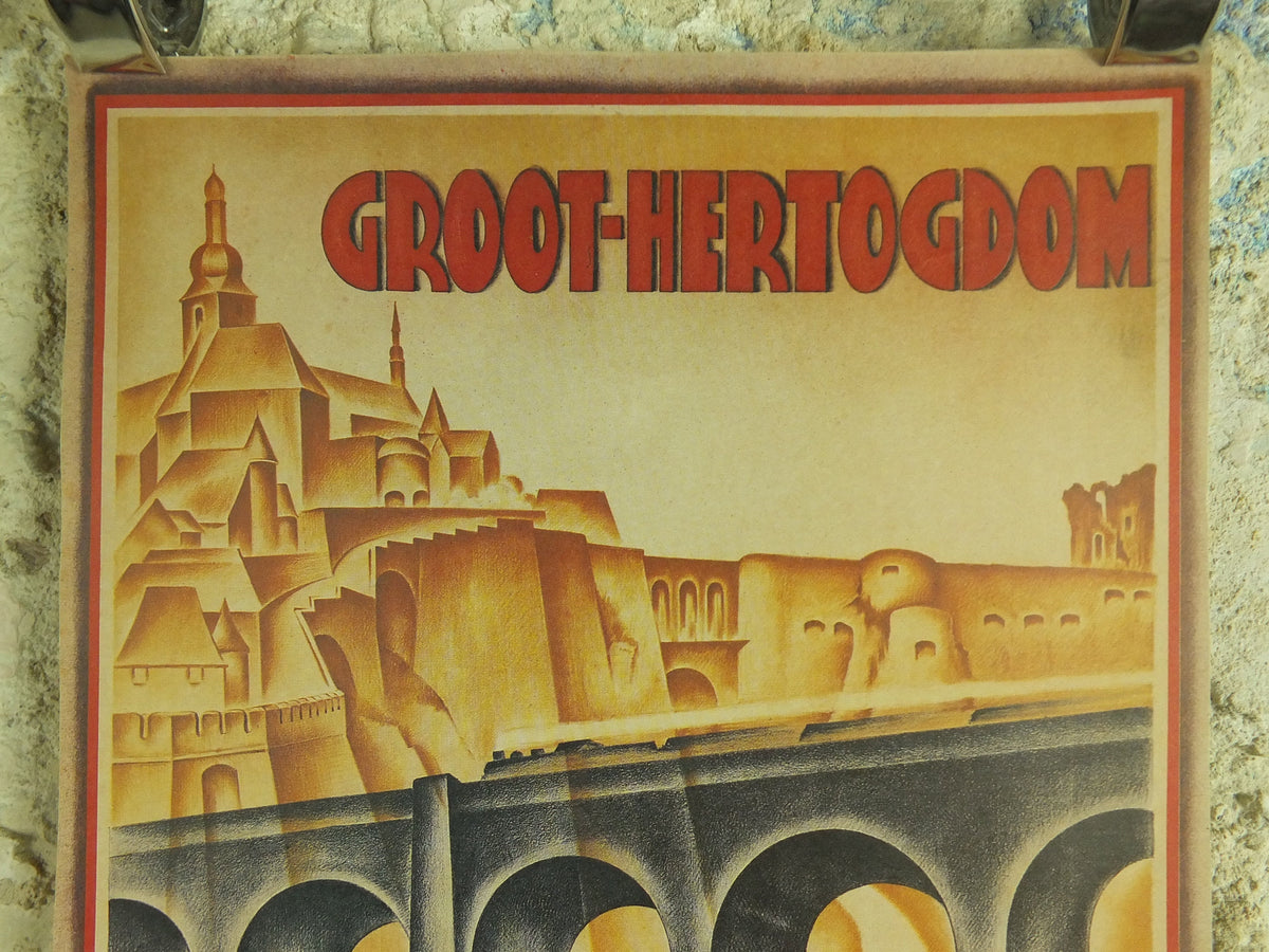 Vintage Reprint Luxemburg Travel Poster Groot Hertogdom 1920s Rabinger art deco nouveau tourism advertising metro print wall art retro 1920s