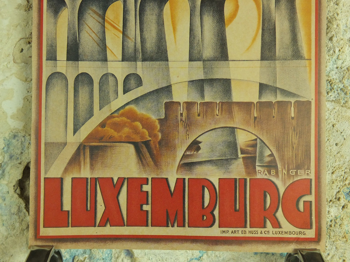 Vintage Reprint Luxemburg Travel Poster Groot Hertogdom 1920s Rabinger art deco nouveau tourism advertising metro print wall art retro 1920s