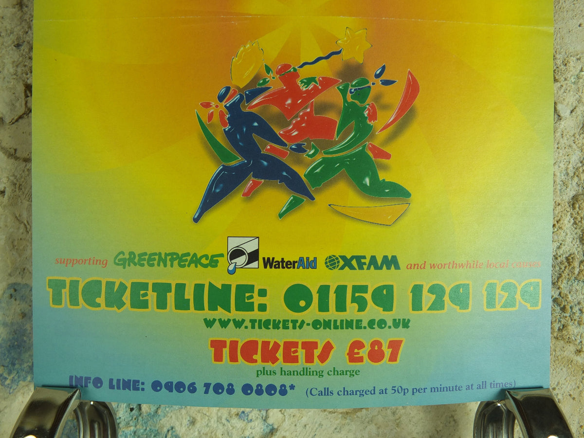 Original Vintage Glastonbury Festival 2000 Poster Greenpeace david bowie muse chemical brothers concert gig show music print wall art 1990s