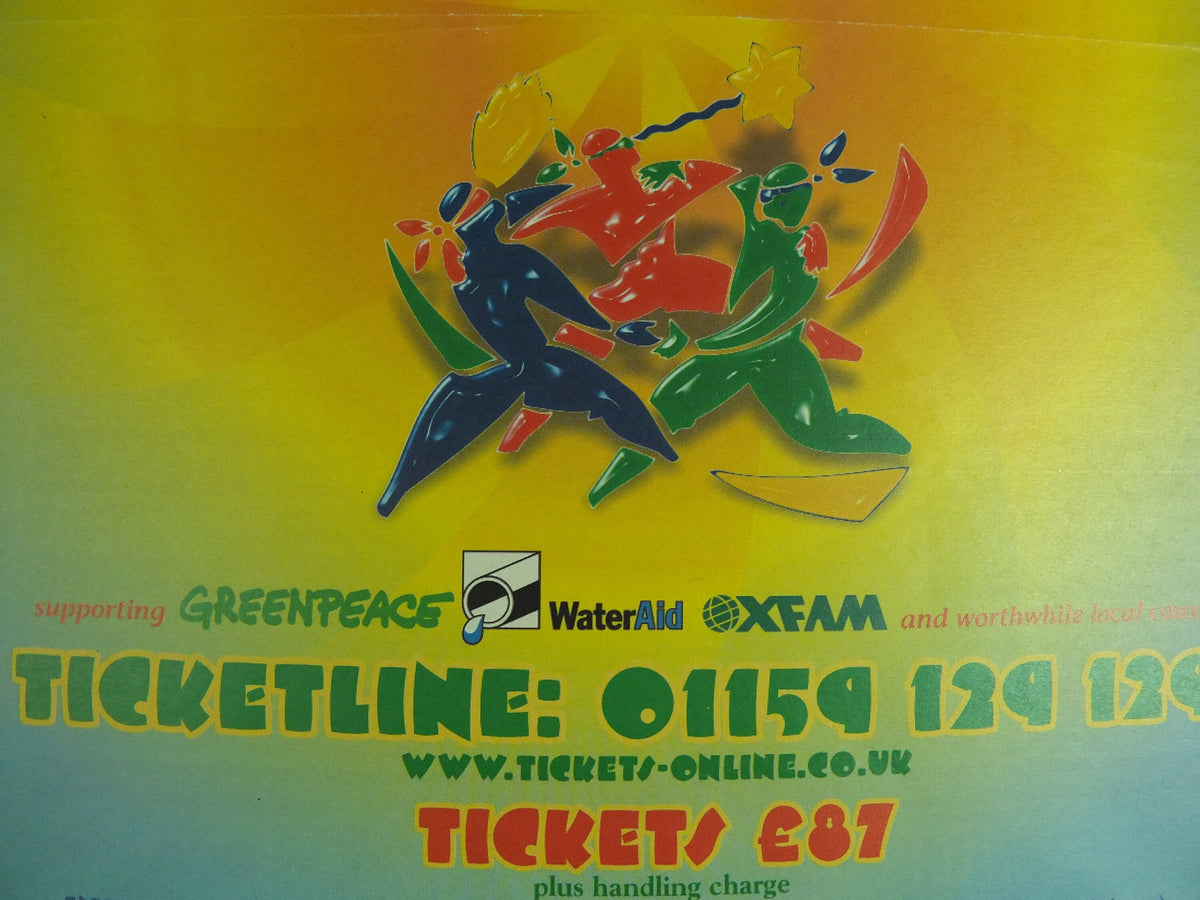 Original Vintage Glastonbury Festival 2000 Poster Greenpeace david bowie muse chemical brothers concert gig show music print wall art 1990s
