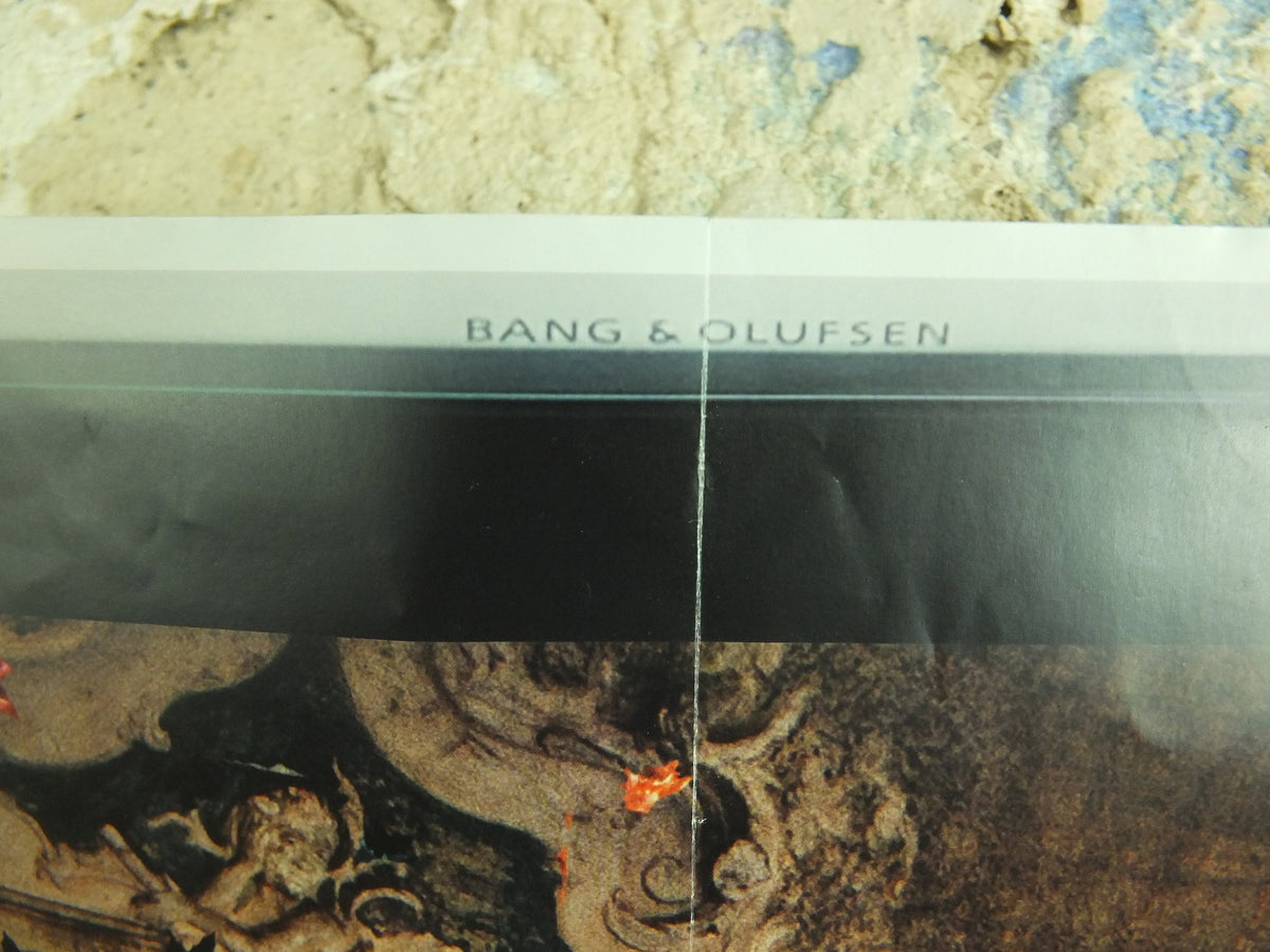 Original Bang & Olufsen Beovision Television Poster distressed leaves tv stately home and Danish Scandanavian advertising wall art 2000s