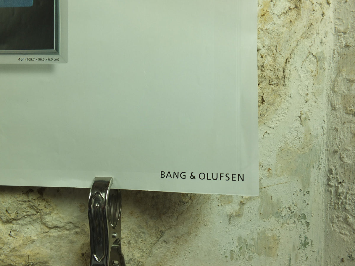 Original Bang & Olufsen Beovision Television Poster distressed leaves tv stately home and Danish Scandanavian advertising wall art 2000s