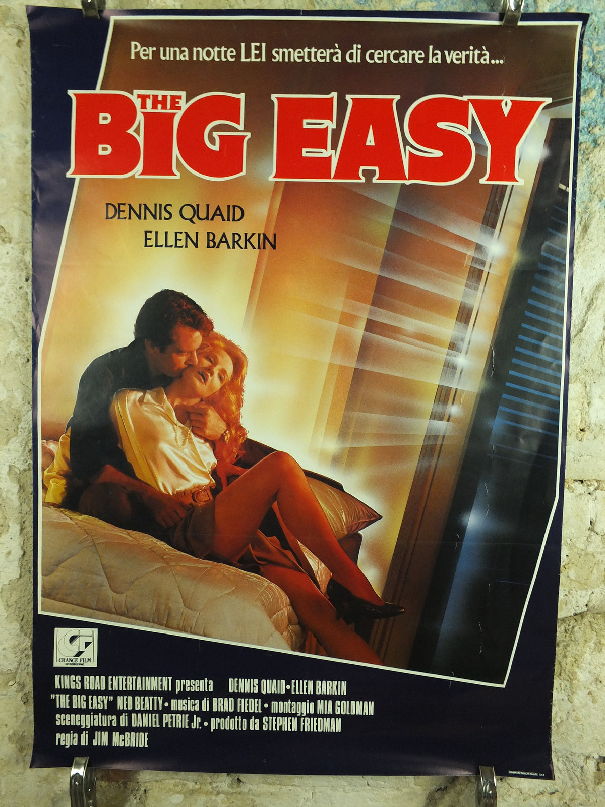 Original Vintage Italian Movie Poster The Big Easy Dennis Quaid Ellen Barker 1980 1980s wall art cinema film memorabilia