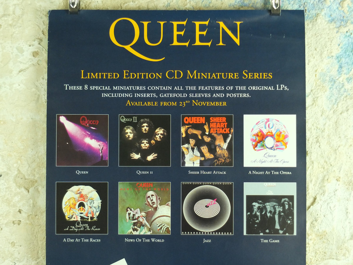 Original Vintage Queen Limited Edition Miniature Series Poster Freddie Mercury Brian May record store CD music print wall art 1998 1990s