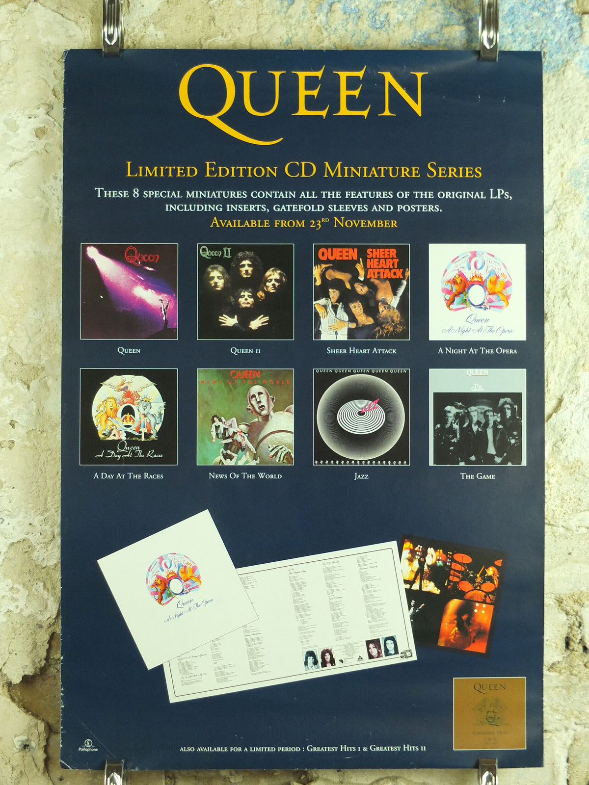 Original Vintage Queen Limited Edition Miniature Series Poster Freddie Mercury Brian May record store CD music print wall art 1998 1990s