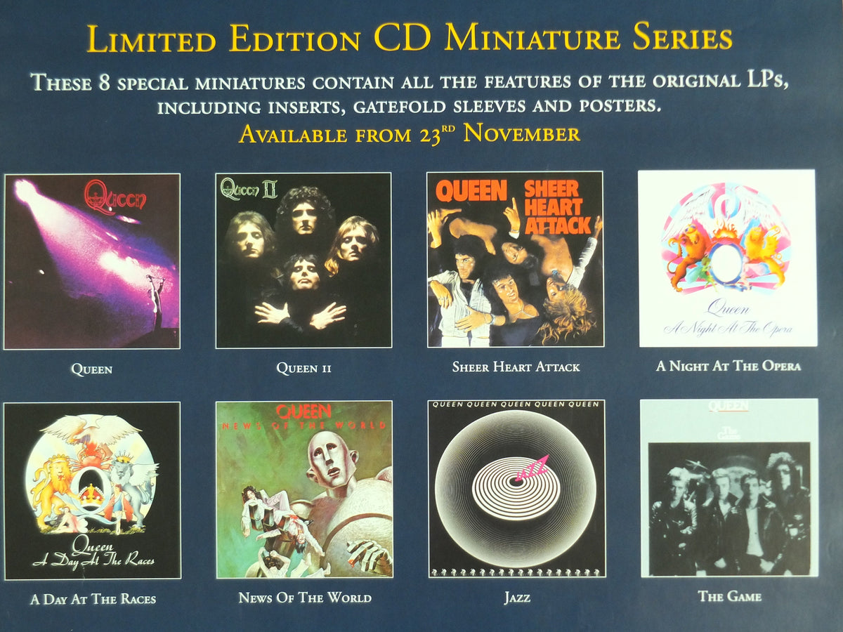 Original Vintage Queen Limited Edition Miniature Series Poster Freddie Mercury Brian May record store CD music print wall art 1998 1990s