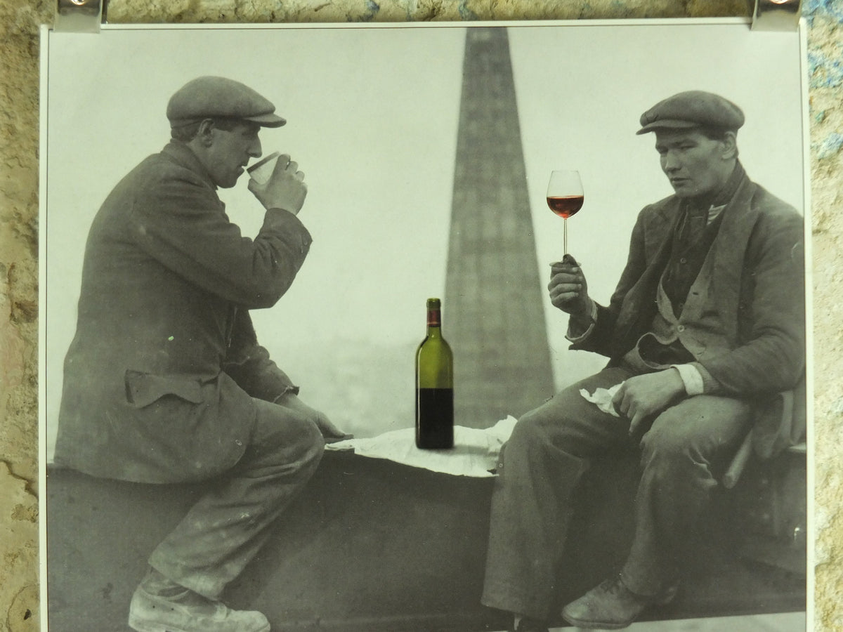 Original Vintage Vinopolis Wine Poster construction builders tasting Bank End London Bridge SE1 Winery Viticulture print wall art 1990s