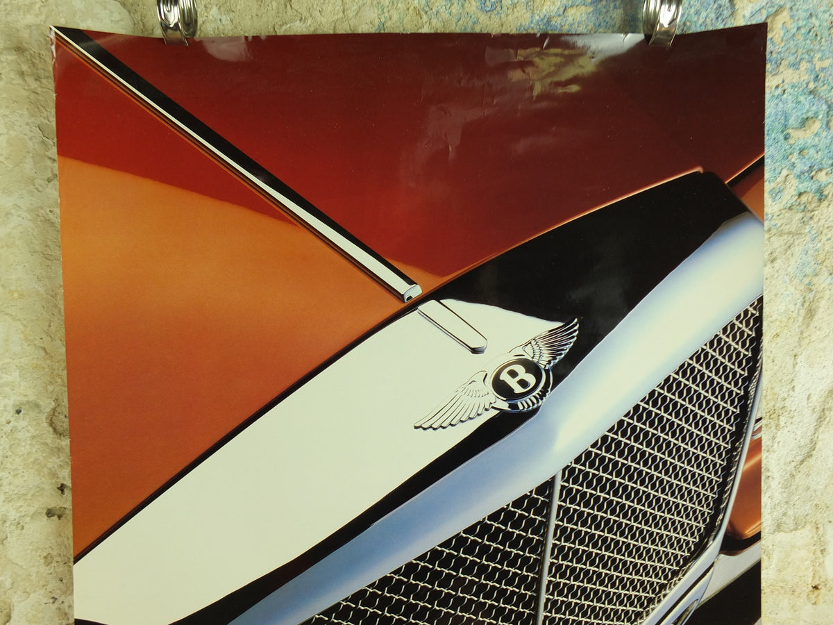 Original Vintage British Bentley Grill Poster luxury brand design car sports power deluxe advertising print wall art 1990s