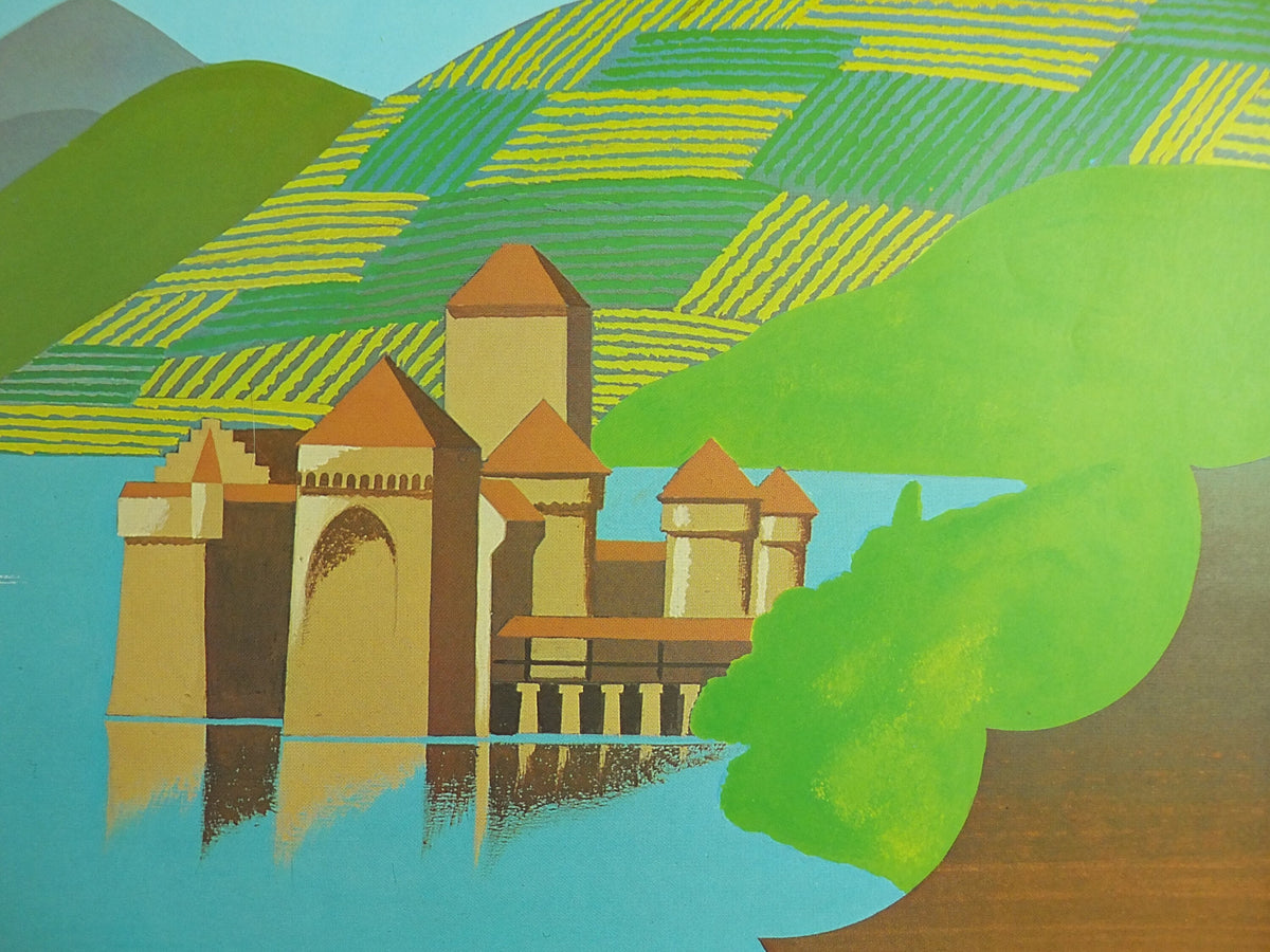 1981 Orient Express Poster, The Alps by Fix Masseau, French Alps Venice Simplon, art deco nouveau wall art decor