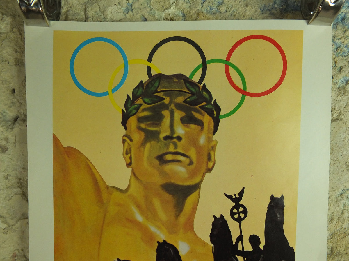 Vintage Olympic Games Berlin Germany Poster rings sports sport international summer wall art reprint 1970s