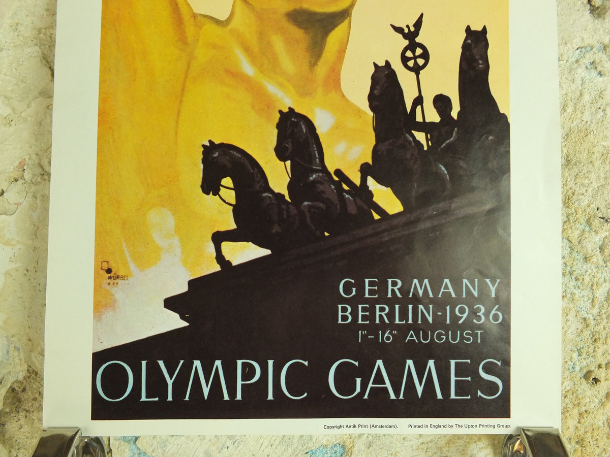 Vintage Olympic Games Berlin Germany Poster rings sports sport international summer wall art reprint 1970s
