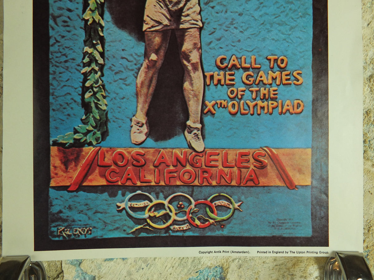 Vintage Olympic Games Los Angeles California USA Poster rings sports sport international summer wall art reprint 1970s