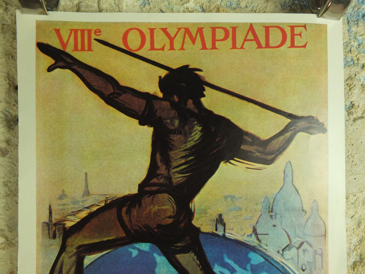 Vintage Olympic Games Paris France Poster rings sports sport international summer wall art reprint 1970s