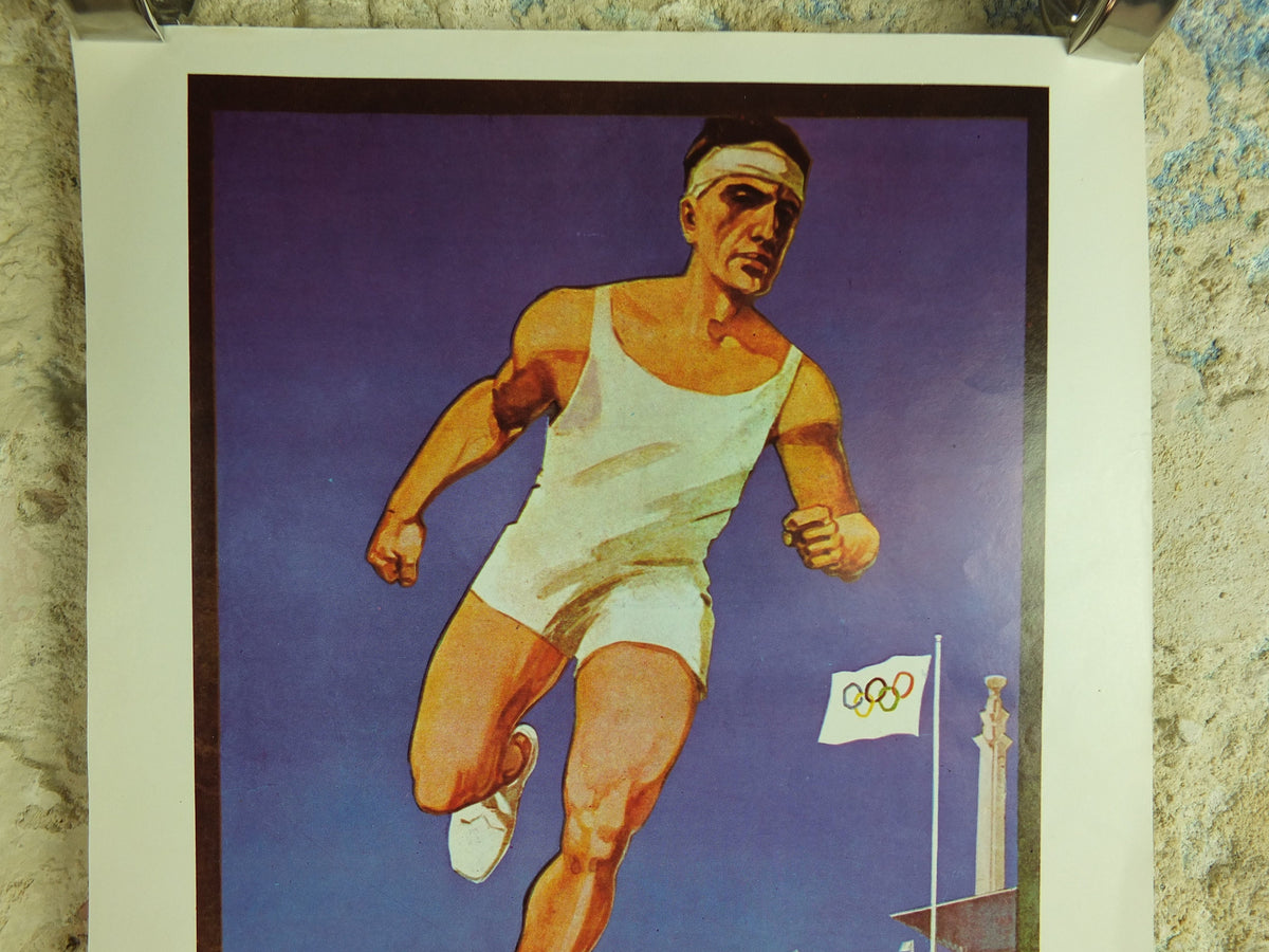 Vintage Olympic Games Amsterdam Netherlands Holland Poster rings sports sport international summer wall art reprint 1970s