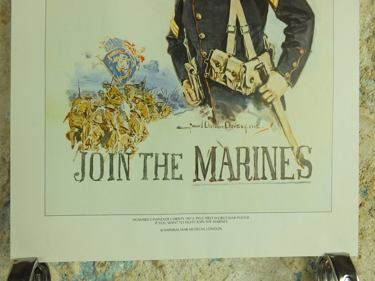 Vintage British Christy Girls Join the Marines Poster want to fight Imperial War Museum World War 1 WW1 Propaganda Poster reprint wall art