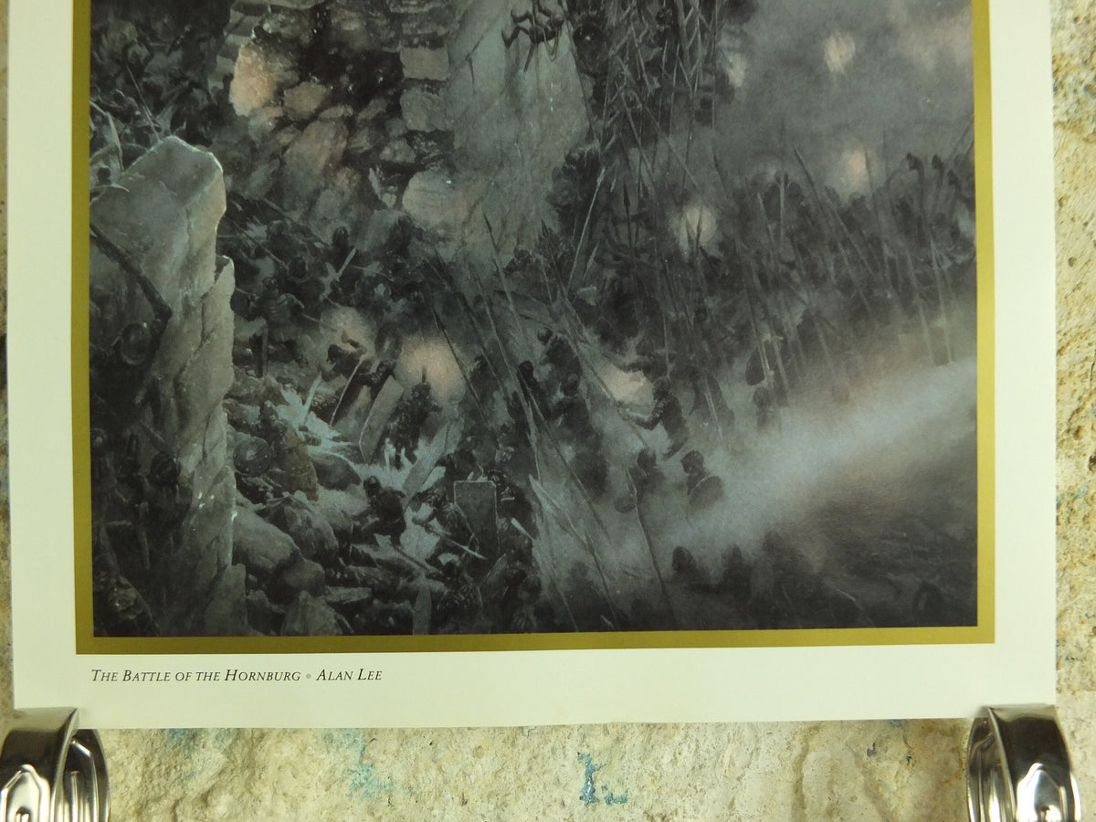 1994 The Battle of the Hornburg Poster, by Alan Lee, Tolkien Centenary Lord of the Rings, Helms Deep Rohan, Two Towers, print wall art decor