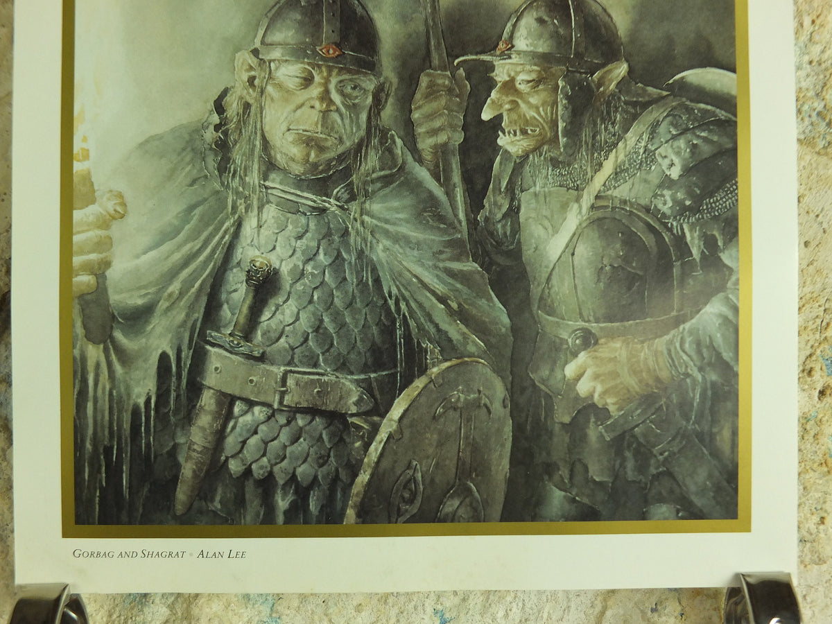1994 Mordor Goblins and Orcs Poster, Gorbag and Shagrat by Alan Lee, Vintage Lord of the Rings, Tolkien Centenary, print wall art decor