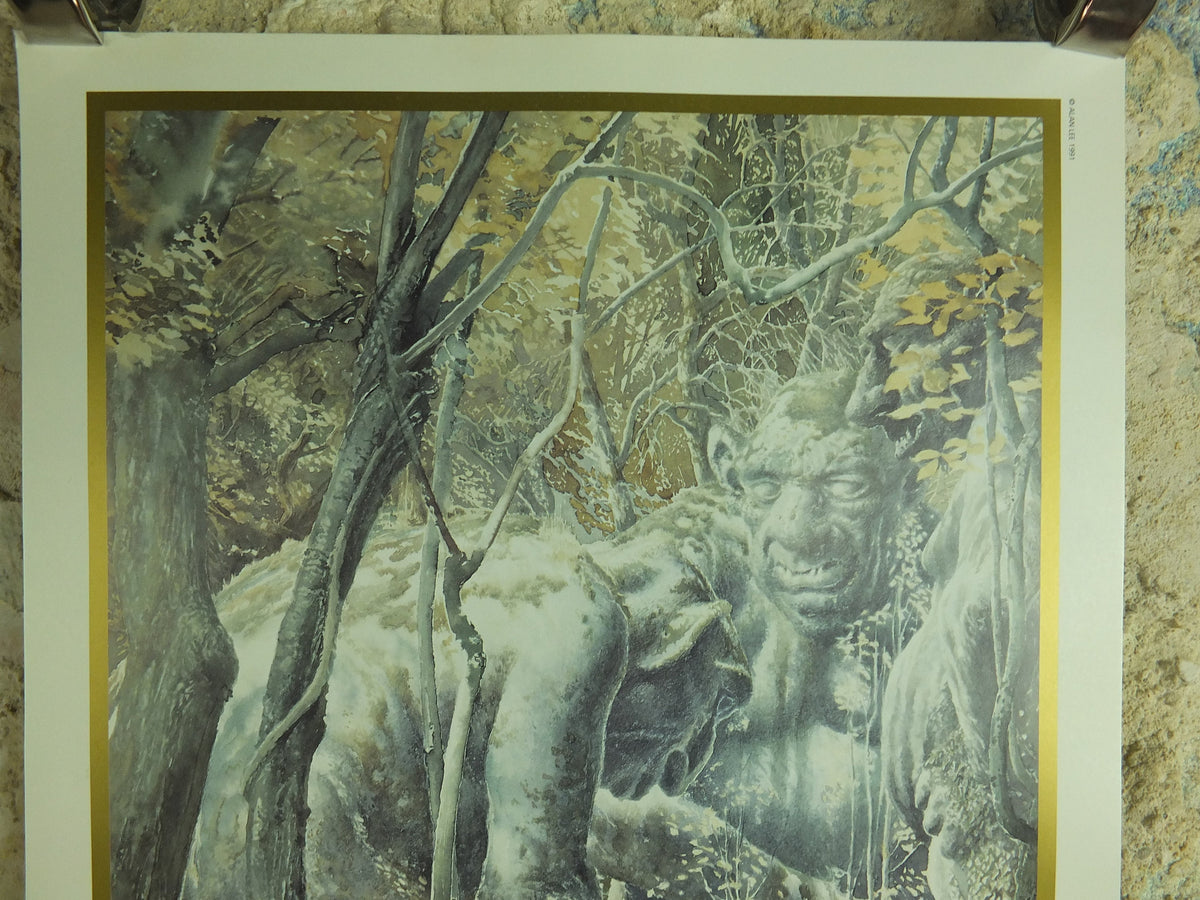 1994 The Stone Trolls Poster, by Alan Lee, Vintage Lord of the Rings, Tolkien Centenary, Fellowship Ring, illustration print wall art decor