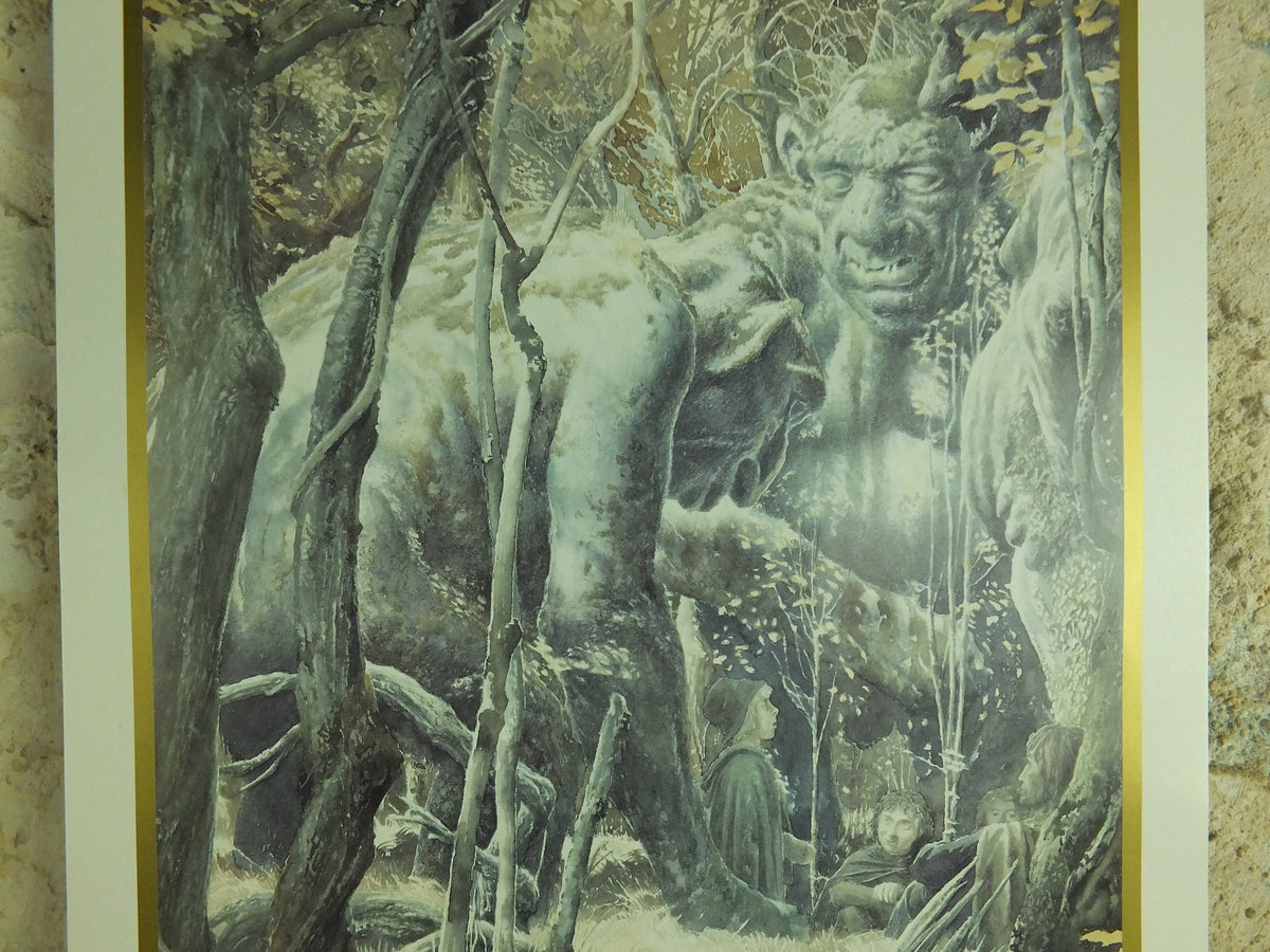 1994 The Stone Trolls Poster, by Alan Lee, Vintage Lord of the Rings, Tolkien Centenary, Fellowship Ring, illustration print wall art decor