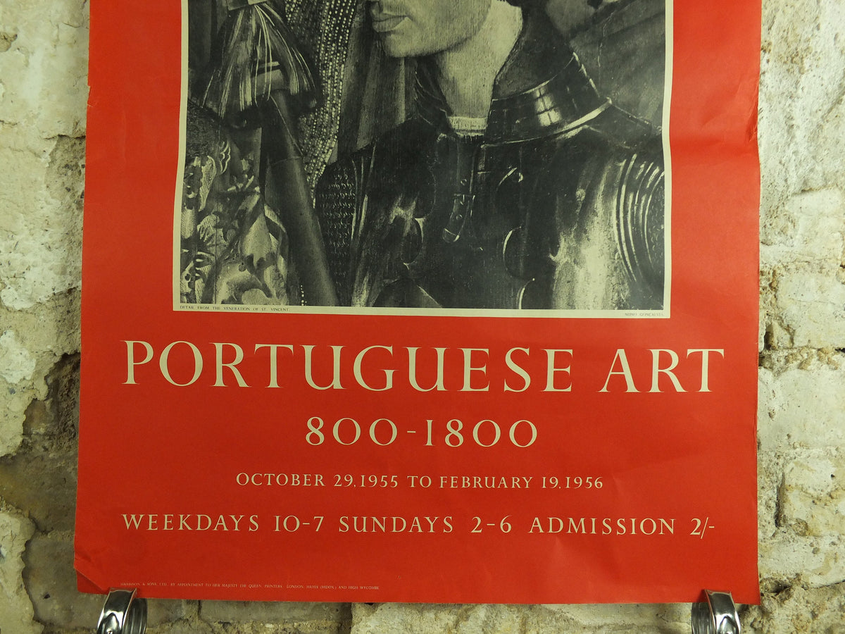 Original Vintage Royal Academy of Arts Poster Portuguese 800 - 1800 Nuno Goncalves St Vincent Portugal gallery exhibition wall art 1950s