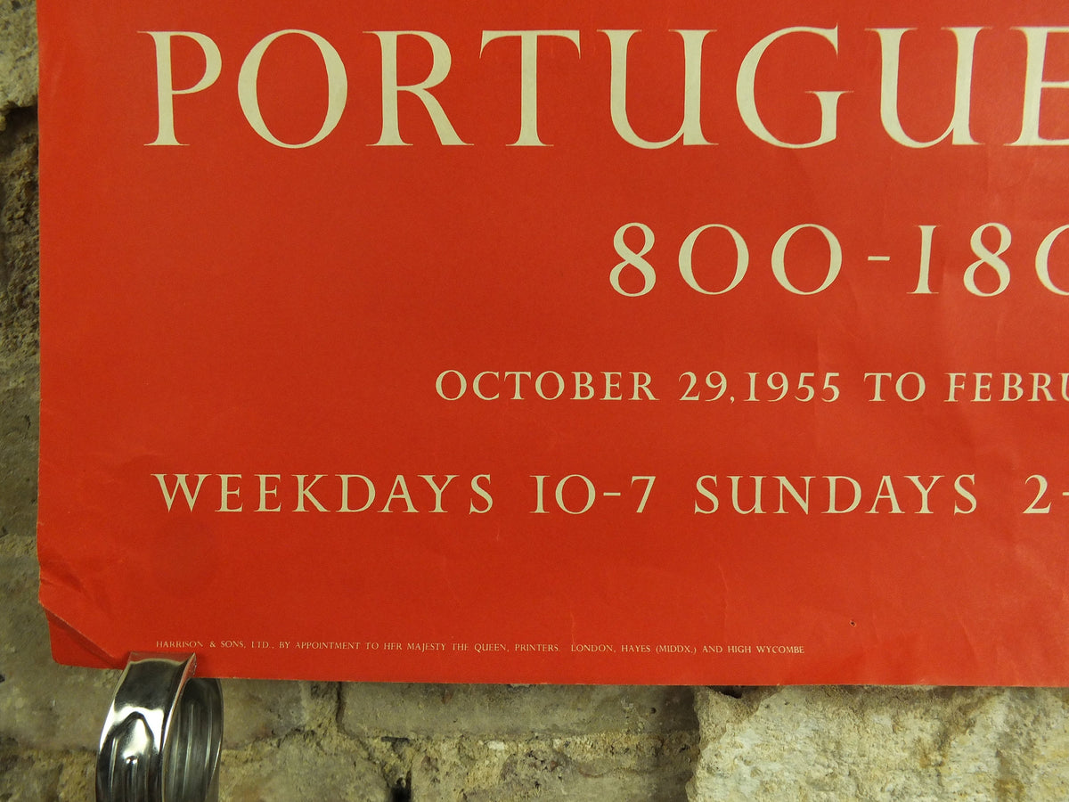 Original Vintage Royal Academy of Arts Poster Portuguese 800 - 1800 Nuno Goncalves St Vincent Portugal gallery exhibition wall art 1950s