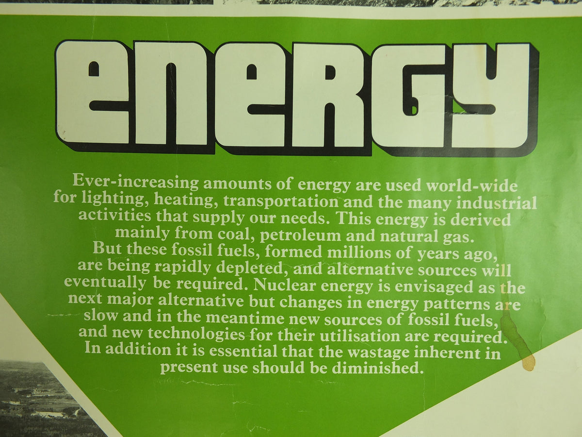 Original Vintage Shell Energy Poster Culham Oxon Tokamak Yorkshire industrial school education art wall retro interior design 1973 1970s