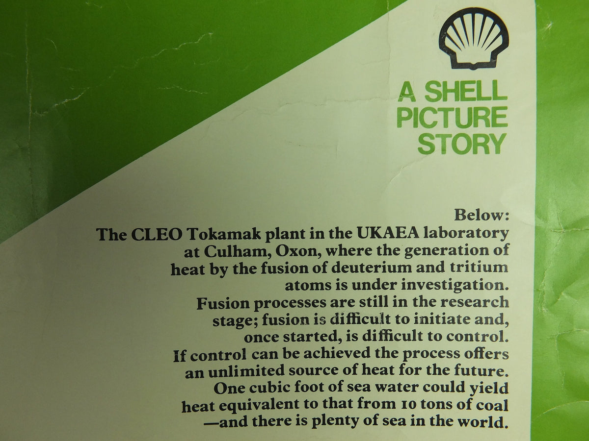 Original Vintage Shell Energy Poster Culham Oxon Tokamak Yorkshire industrial school education art wall retro interior design 1973 1970s